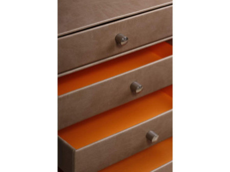 RHODIA Trieur 4 tiroirs, en simili cuir, taupe