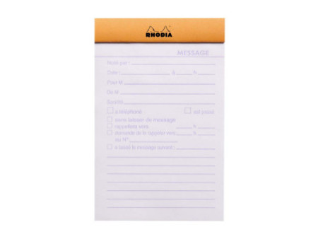 RHODIA Bloc No.140 'MESSAGE', 110 x 170 mm, orange