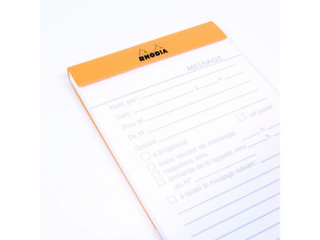 RHODIA Bloc No.140 'MESSAGE', 110 x 170 mm, orange