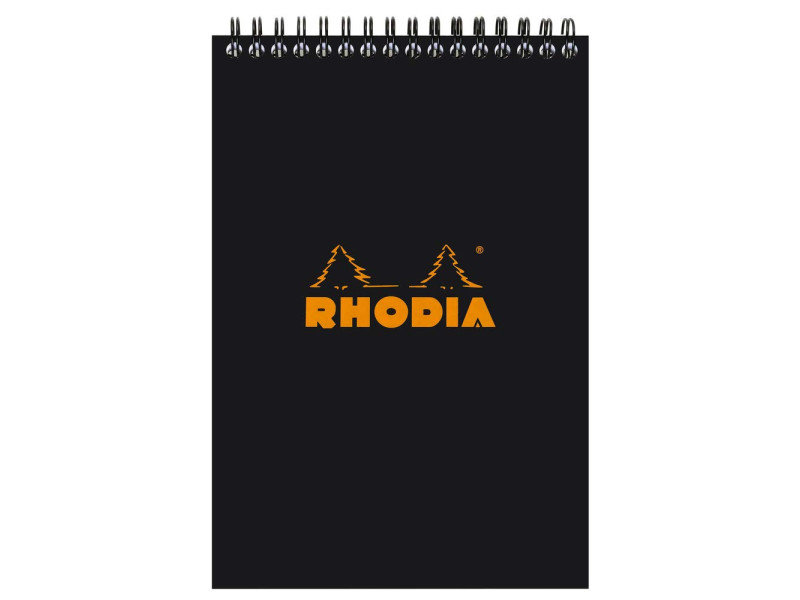 RHODIA Bloc spiralé No. 16, format A5, quadrillé 5x5, noir