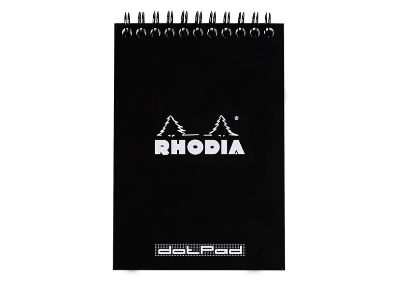 RHODIA Bloc spiralé No. 13, format A6, pointillé dot, noir