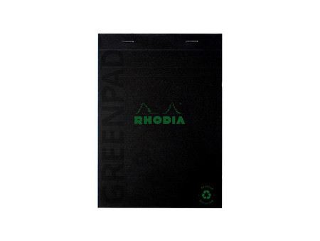 RHODIA Bloc-notes GREENPAD, A4, quadrillé, noir