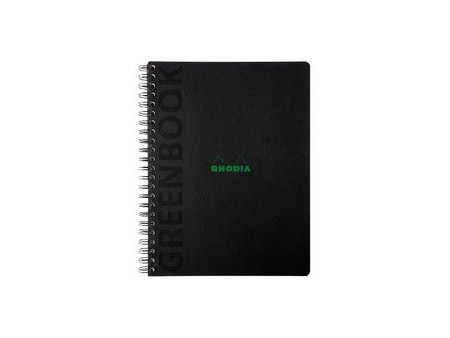 RHODIA Cahier à spirale GREENPAD, A4+, quadrillé, noir