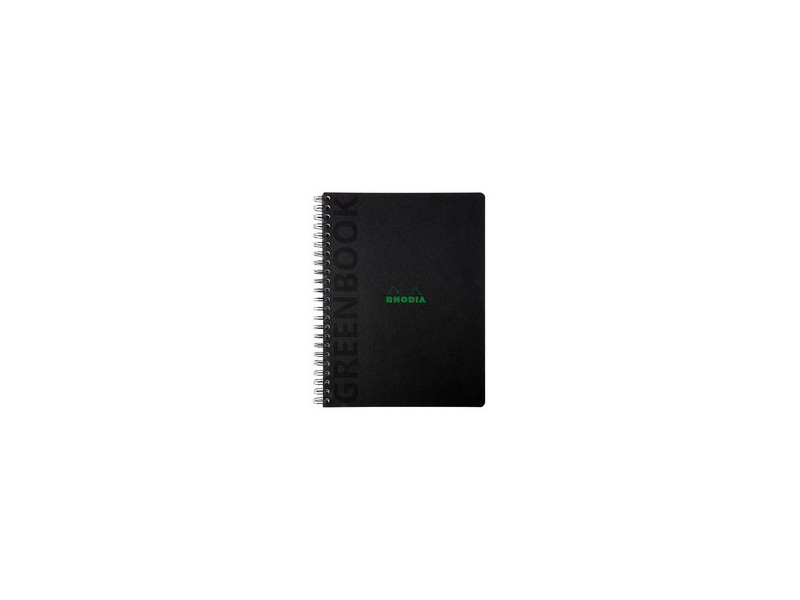 RHODIA Cahier à spirale GREENPAD, A4+, quadrillé, noir