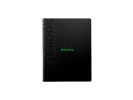 RHODIA Cahier à spirale GREENPAD, A5+, quadrillé, noir