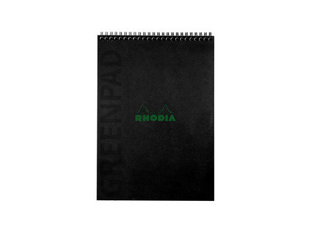 RHODIA Bloc reliure intégrale GREENPAD, A4+, quadrillé, noir