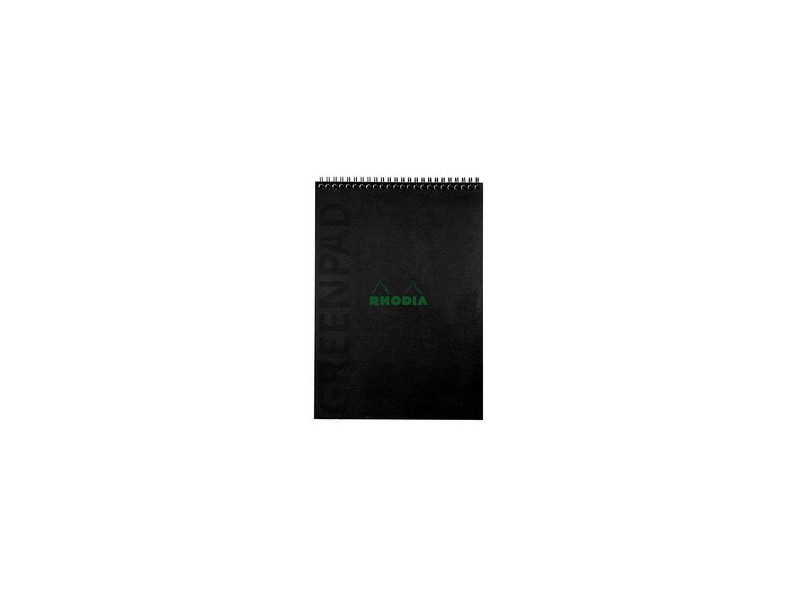 RHODIA Bloc reliure intégrale GREENPAD, A4+, quadrillé, noir