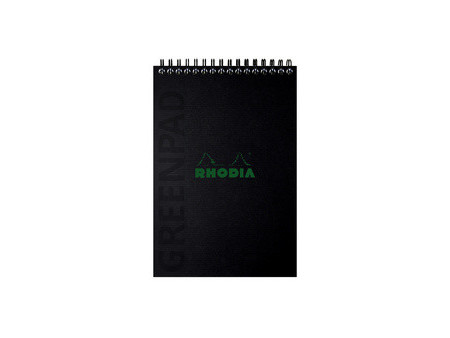 RHODIA Bloc reliure intégrale GREENPAD, A5+, ligné, noir