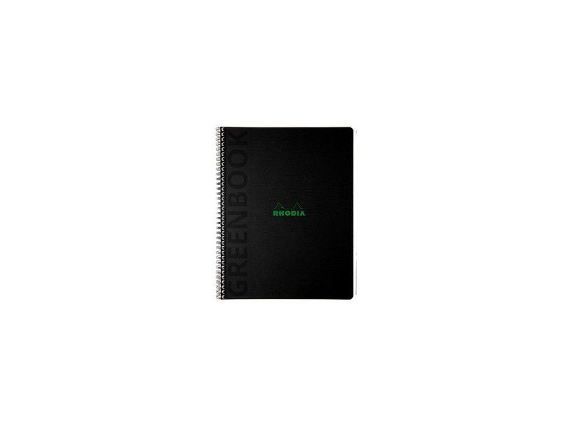 RHODIA Cahier à spirale GREENPAD, A4+, quadrillé, noir