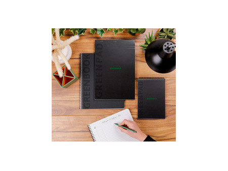 RHODIA Cahier à spirale GREENPAD, A5+, quadrillé, noir
