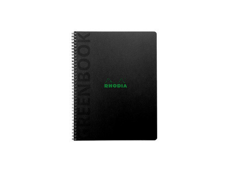 RHODIA Cahier à spirale GREENPAD, A5+, quadrillé, noir