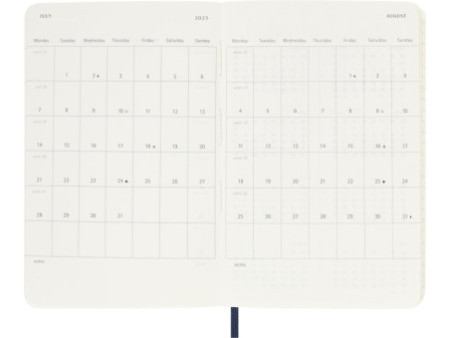 MOLESKINE Agenda de poche 2025/2026, 18 mois, P/A6, bleu