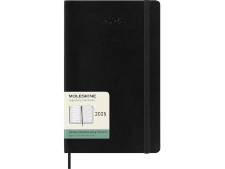 MOLESKINE Agenda 2026, semainier, L/A5, souple, noir
