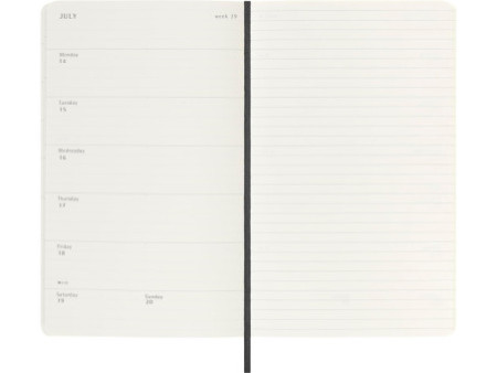 MOLESKINE Agenda 2026, semainier, L/A5, souple, noir