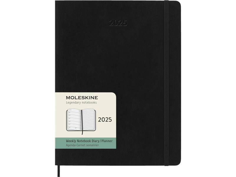 MOLESKINE Agenda 2026, semainier, XL, souple, noir