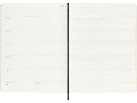 MOLESKINE Agenda 2026, semainier, XL, souple, noir