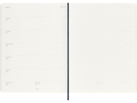 MOLESKINE Agenda 2026, semainier, XL, souple, bleu