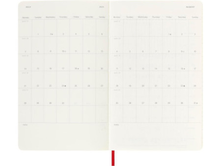 MOLESKINE Agenda 2026, semainier, L/A5, souple, rouge