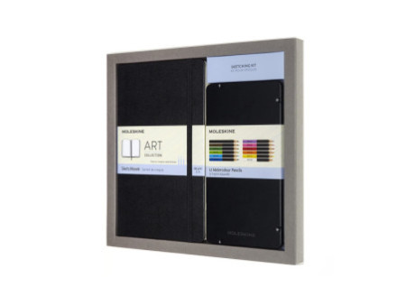 MOLESKINE Kit croquis aquarelle, carnet L/A5 + 12 crayons
