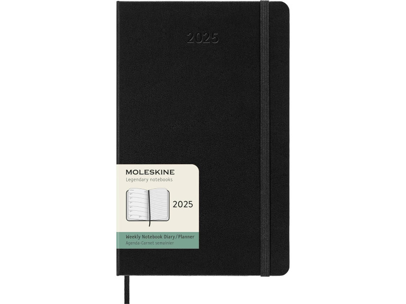 MOLESKINE Agenda 2026, semainier, L/A5, rigide, noir
