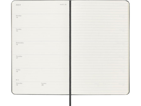 MOLESKINE Agenda 2026, semainier, L/A5, rigide, noir