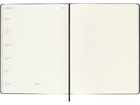 MOLESKINE Agenda 2026, semainier, XL, rigide, noir
