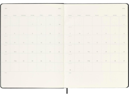 MOLESKINE Agenda 2026, semainier, XL, rigide, noir