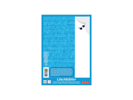 herlitz Bloc de papier buvard format A5, 80 g/m2, blanc