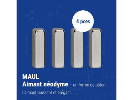 MAUL Aimant néodyme, forme bâton, (L)4 x (P)15 x (H)4 mm