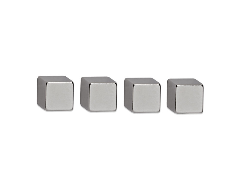 MAUL Aimant néodyme, cube, (L)10 x (P)10 x (H)10 mm, nickel