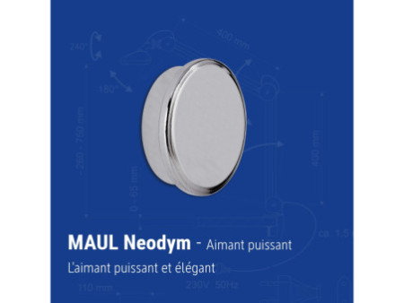 MAUL Aimant puissant néodyme, diamètre: 25 mm, nickelé