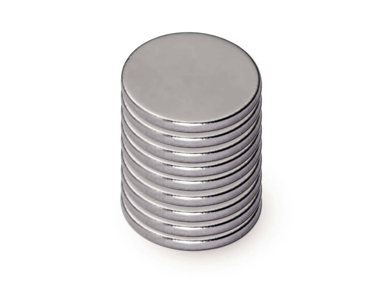 MAUL Aimant néodyme, diamètre: 10 x (H)1 mm, nickel