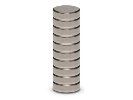 MAUL Aimant néodyme, diamètre: 10 x (H)3 mm, nickel