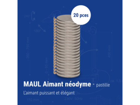 MAUL Aimant néodyme, pastille, autocollant, diamètre: 10 mm
