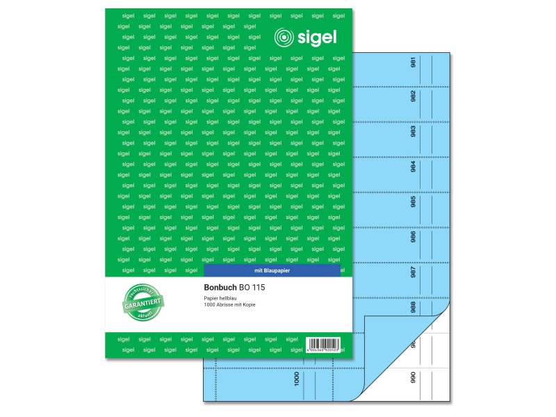 sigel Bloc de bons 'Carnet de bons', A4, 1000 coupons, bleu