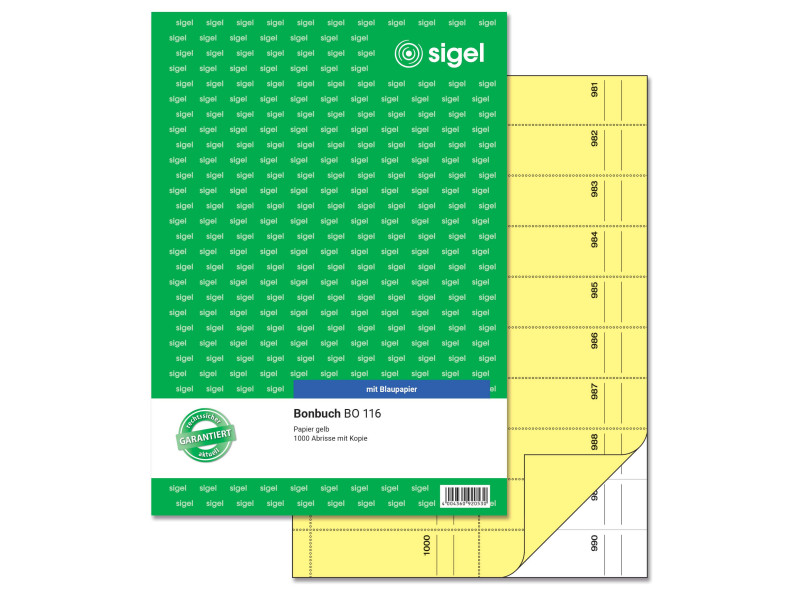 sigel Bloc de bons 'Carnet de bons', A4, 1000 coupons, jaune