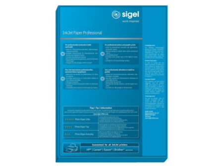 sigel Papier jet d'encre, A4, 160 g/m2, mat, extra blanc