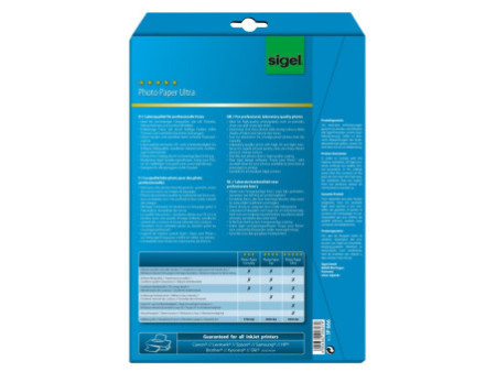 sigel papier photo jet d'encre Ultra, satiné, A4, 190 g/m2