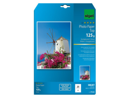 sigel papier photo jet d'encre Top, A4m, brillant, 125 g/m2