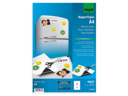 sigel Papier magnétique pour jet d'encre, revêtement spécial