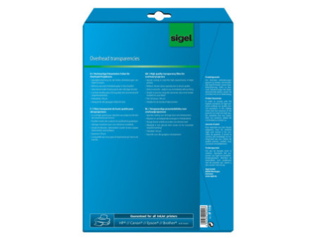 sigel Film jet d'encre, A4, clair, 100 microns, transparent