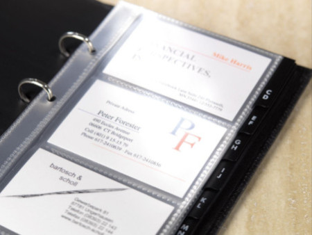 sigel pochettes pour classeur à anneaux de cartes visites