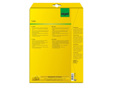 sigel cartes de correspondance PC, format DL, 185g/m2, blanc