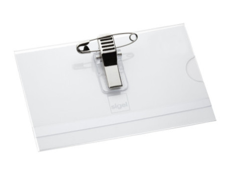 sigel Porte-badge avec double système de fixation,54 x 90 mm