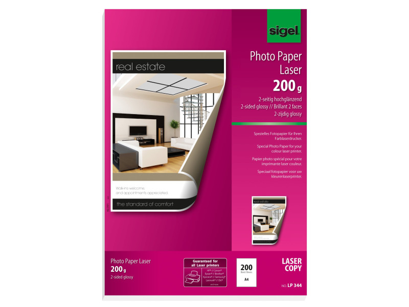 sigel Papier photo, A4, 200 g/m2, glossy recto-verso