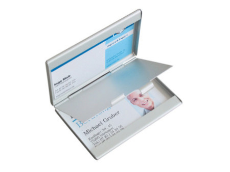 sigel Etui pour cartes de visite 'Twin', aluminium, argent