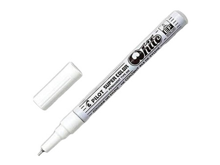 PILOT Marqueur permanent SUPER COLOR, fin, blanc