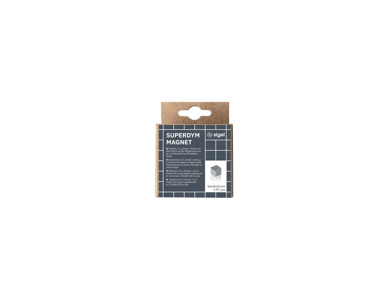 sigel Aimant néodyme cube 'Strong' C5, set de 6, argent