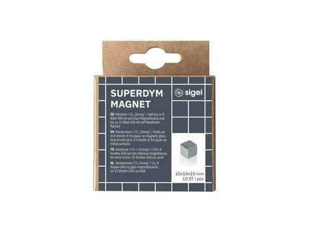 sigel Aimant néodyme cube 'Strong' C5, set de 6, argent