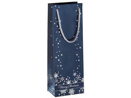 sigel Sac cadeau de Noël pour bouteille 'Silver Snowflakes'